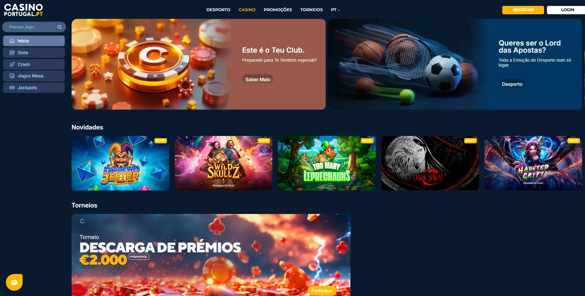 O que é bónus registo casino online?